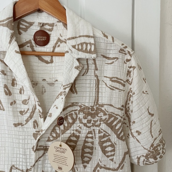 Men's Size S WILLS CHEESE – GREEN Common People Cotton NWT Boho Coastal Vacation - Picture 2 of 5